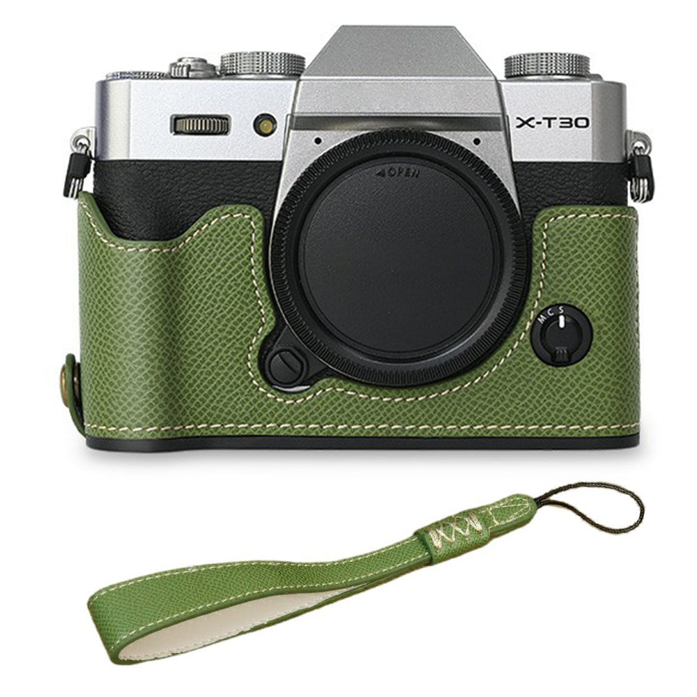 For Fujifilm XT10 / XT20 / XT30 / XT30 II PU Leather Camera Case Bottom Half-Body Protective Case with Hand Grip For Fujifilm XT10 / XT20 / XT30 / XT30 II PU Leather Camera Case Bottom Half-Body Protective Case with Hand Grip